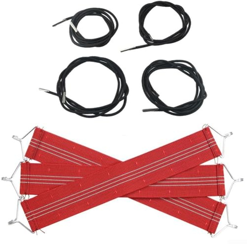 Springwillfly Outdoor Furniture Restoration Set Latex Ropes and Straps for Recliner Chairs, Garden Seating(red set)