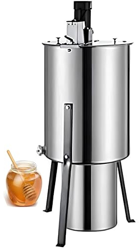 Centrifugeuse à miel électrique 140 W à 2 cadres en acier inoxydable, extracteur de miel efficace avec couvercle, for l'apiculture