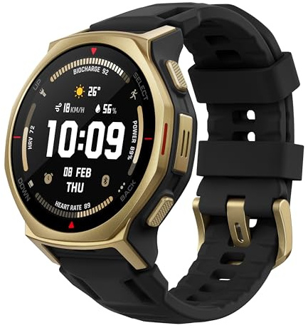 Amazfit T-Rex 3 Pro Montre Connectée Outdoor 44mm – Écran AMOLED Saphir, Flashlight, Lunette Titane, GPS, Cartes Hors Ligne, 17 Jours Autonomie, 180+ Modes Sport, Smartwatch pour Android iPhone