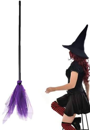Sionhiuo Escobas De Bruja, Accesorio De Disfraz, Accesorio Para Fiestas, Cosplay, Disfraces De Halloween, Decoración De Puerta Principal Y Fachada, Representaciones Escénicas De Casas Encantadas