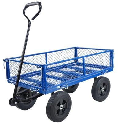 Chariot Utilitaire en Maille De Grande Taille avec Roues Pleines for Le Transport De Charges Lourdes, Le Transport De Matériel De Jardinage, La Pêche Et Les Étals De Marché.
