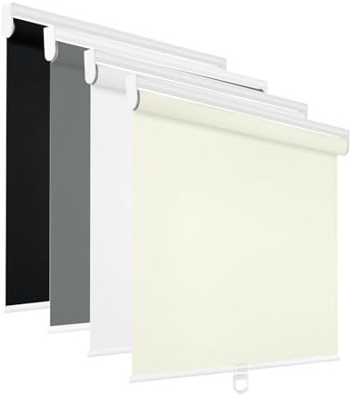 Changshade Cordless Roller Shades Blackout Blinds for Windows Room Darkening Rolled Up Shades with Spring System,UV Protection Window Shades Door Blinds for Home and Office（39.5 W x 72 H）
