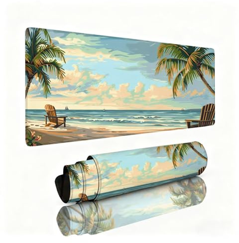 Tapis de Souris XXL Arbre Tapis de Souris Chaise 1600x800x3mm, Mousepad avec Coutures sur Les Bords, Résistant aux Eclaboussures, Durable, Portable, Moderne Accessoire Bureau pour Ordinateur 0B-394
