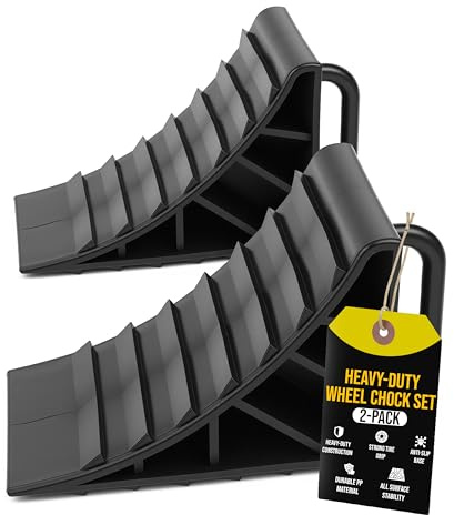 MY DIY Wheel Chocks Heavy Duty 2 Piece Set for Cars, Caravans And Trailers
