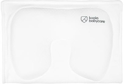Stillkissen aus Memory Foam, hilft eine Plagiozephalie (Plattkopfsyndrom) vorzubeugen und zu behandeln, mit abnehmbarem Bezug (mit 2 Kissenbezügen) - Koala Perfect Head Breastfeeding - Weiß