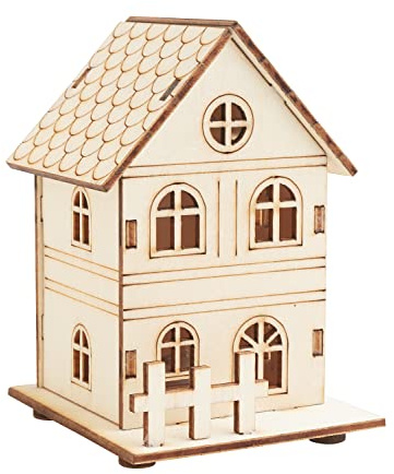 VBS Holzbausatz Haus mit Zaun inkl. LED