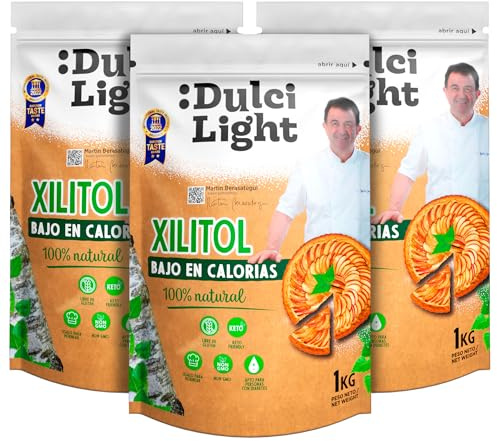 Dulcilight Xylit 3Kg Zuckerersatz Ohne Kalorien - Birkenzucker Xylit Natürliches Aroma, Nicht-GMO, Keto, Vegan, Glutenfrei - Pflegen Sie Ihre Zähne, Kein Bitterer Nachgeschmack