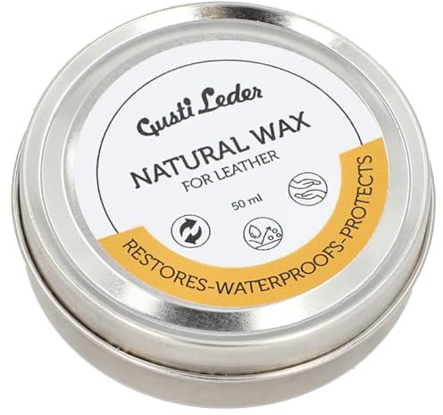 Gusti Leder Natural Wax – Bienenwachs Lederpflege für Ledercouch, Taschen, Schuhe & Auto – Lederfett für Glanz, Schutz & Geschmeidigkeit