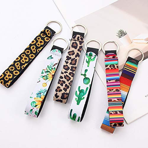 Schlüsselanhänger Schlüsselmäppchen Keychain Blumen-Muster-Tuch-Band Keychain Schlüsselanhänger Lanyard for Frauen Telefon-Kasten-Mappen Kurz Lang Band Keychain for Taschenanhänger Auto-Schlüsselring