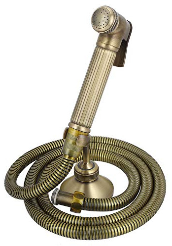 Tous les sièges de toilette à main en cuivre vintage bronze pulvérisateur de bidet avec tuyau à base fixe conservateur de bidet de toilette portable pour salle de bain