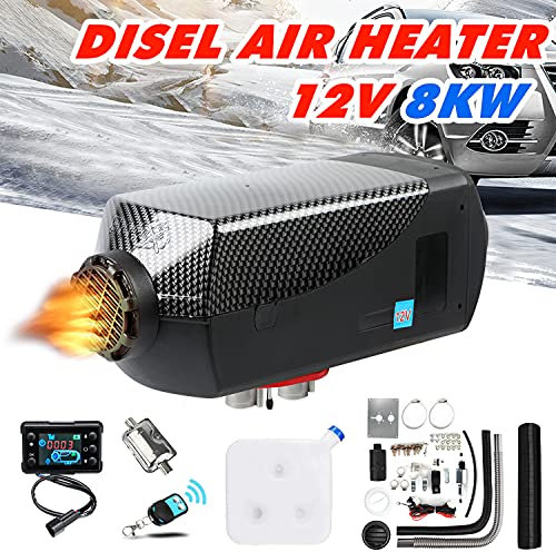 Triclicks 8KW Diesel Air Heater 12V Diesel Parking Heater Set With 10L Tank Remote Control LCD Display, Fast Heating Diesel Heater For Truck Boat Bus Car Trailer Motorhomes Vehicle