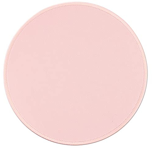 Hosimoln Tapis de Souris Rond HD - Base en Caoutchouc Antidérapant, Bord Cousu, Personnalisé pour Ordinateur Portable - 22cm Pink011