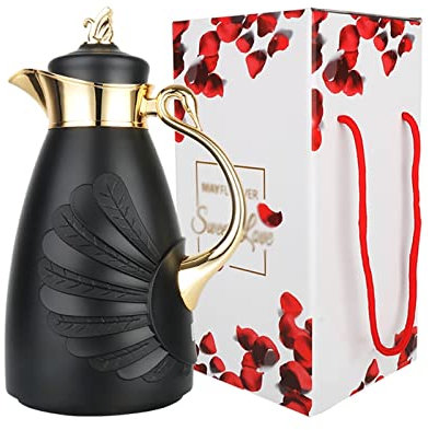LEIYAN Glass Lined Thermal Carafe,Vacuum Insulated Jug Thermo Water Bottle,Double-Wall Thermal Carafe Coffee Jug,24 Hour Heat Retention,Carafe Server for Coffee Juice Tea Beverages