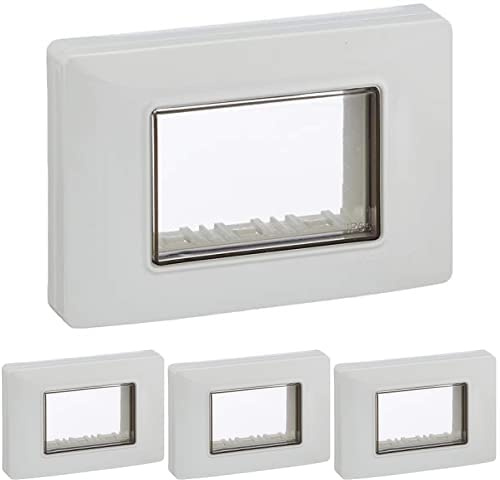 Vimar 0R14943.01 Calotta da parete IP55, 3 moduli Eikon, Arké e Plana, con viti, per scatole da incasso 3 moduli, bianco, Pacco da 4