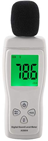 AS804 Noise Meter 30-130dBa Handheld Decibel Monitor LCD Digital Display Sound Level Meter Portable Volume Logger for Factory School Construction