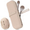 Travel Essentials Make Up Tasche Silikon, 1stk Make Up Pinsel Aufbewahrung und 1stk Beauty Blender Case, Leicht zu Reinigen, Weich und Tragbar, für Reisen (Khaki)