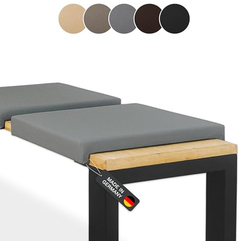 Lycce Bankauflage/Klemmkissen 2 Leisten, Kunstl. grau, Banktiefe 37 cm