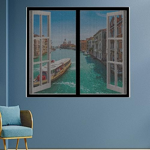 Unsichtbares Moskitonetze Fenster 285 x 270 cm Fliegengitter Insektennetz Mückennetz Fenster Frischluft halten für Dachfenster mit Reißverschluss, Schwarz