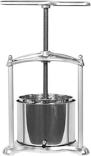 HACSYP Fruchtpresse Traubenpresse, manuelle Apfelweinmühle, Obstweinpresse, dreieckige Struktur und T-Griff, for die Herstellung von Wein, Honig, Saft und Pfefferöl (Size : 6L)