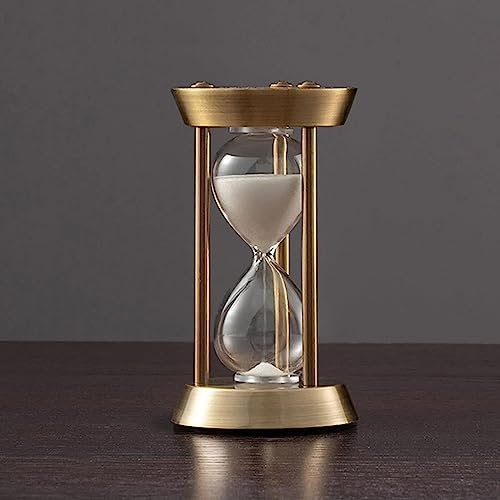 Températeur de sable, minuteur de douche, horloge Minuteries d'horloge de sable de sablier en laiton en métal 1/3/5/10 minutes, cadeau souvenir créatif unique, sablier de décoration de bureau de salon
