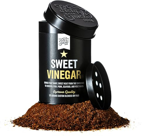 Sweet Vinegar Rub, Sazonador BBQ Natural 100% Estilo Carolina Especias para Carne Pollo Cerdo y Bistec Condimento Barbacoa Mezcla de Hierbas y Especias BBQ 175g