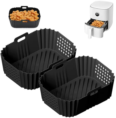 2 Stück Airfryer Zubehör für Ninja Double Stack XL SL400EU, Heißluftfritteuse Zubehör für Ninja Double Stack XL Heißluftfritteuse, Air Fryer Silikon Backform Einsatz für SL400EU SL300EU 7.6 9.5L