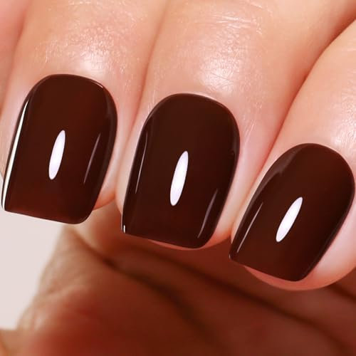 Ozzeal UV Gel Nagellack, 15ML Dunkel Schokolade Braun, Soak Off LED Herbst Winter Maniküre Starter für Salon und DIY Zu Hause, Für Mädchen