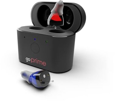 Go Hearing Go Prime OTC Hearing Aids for Seniors - In the Ear, Rechargeable, Noise Reduction, Discreet Fit, for Mild to Moderate Auditory Loss (Black)