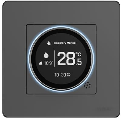 HEIBTENY ZHT-SR Smart Thermostat Knob Thermostat pour chauffe-eau, chauffage électrique et chauffage de chaudière, protection intégrée contre les hautes et basses températures pour Tuya (GA-Black)