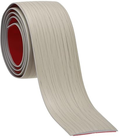PATIKIL Striscia Transizione Autoadesiva per Pavimenti Nastro Rivestimento Laminato Vinilico per Unire Fessure Pavimento Porte Moquette Piastrelle, Venature Legno Color Cachi (40mm x 1m)