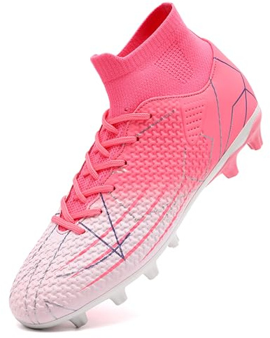 VTASQ Boys' Football Boots Kids Turf Football Shoes Professional Teenager Athletics Sneakers Outdoor Non-Slip Training Soccer Shoes High Top Football Shoes Spikes