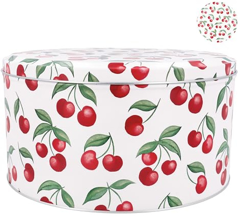 Gisela Graham Cherry Design Cake Storage Tin, 23cm