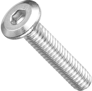 METALLIXITY Flat Head Hex Socket Cap Screws Bolts(1/4-20x1-1/4) 30Pcs, 304 Stainless Steel Hex Socket Furniture Bolts Screws - for Furniture Woodworking Project, Silver Tone | 304 Stainless Steel Hex Socket Furniture Bolts Screws - for Furniture Woodworking Project, Silver Tone