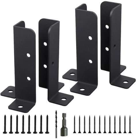Bamberg 4Pcs Adjustable Deck Post Anchor Base Brackets Fence for Pergola Fence Railing Mailbox Pavilion Garden Tool