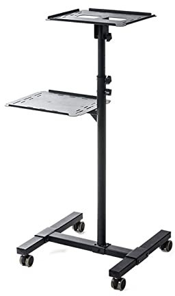 CWCQGH Trípode para proyector Soporte de Suelo para proyector con Bandeja Universal con Ruedas para el hogar Soporte Giratorio para Mesa de Noche Soporte para DJ para Sala de co