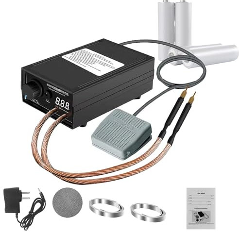 KYZTMHC Saldatrice Laser 8000 W Saldatrice a Punti per batterie – Saldatrice a Punti Portatile per batterie con Pedale, Striscia di Nichel e Perno di Saldatura per pacchi Batteria 18650