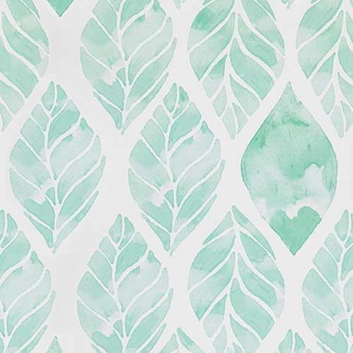 AMIGO Moderne Bohème Vert Feuille Papier Peint Autocollant pour Chambre Salle de Bains Imperméable à l'eau 44x300cm