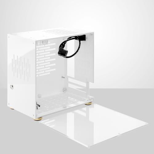 Premium Build Quality,Efficient Heat Dissipation Compact and Portable ITX Gaming PC Case for High-Performance Hardware Compatibility,Craftsmanship Excellence with White Gaming (White)