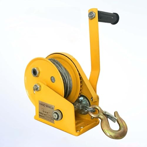 Kanduo Kits antichute Treuil Manuel à câble métallique Petit treuil Portable Palan à Traction Manuelle Treuil Grue(1200lbs Winch 20m(65ft))