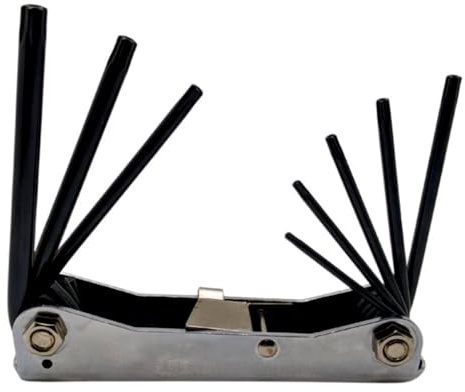 ARNDT Germany - Juego de llaves Torx plegables de seguridad a prueba de manipulaciones, tamaño de bolsillo, 8 piezas (T10-T45), acero al cromo vanadio y cuerpo de metal en bolsa de plástico