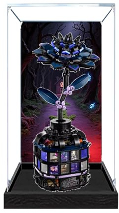 Vitrine en acrylique, compatible avec Lego 76784 Black Dahlia Toys Box, boîte anti-poussière et boîte de rangement, compatible avec Lego 76784 (vitrine uniquement, kit non inclus) (spray arrière noir)