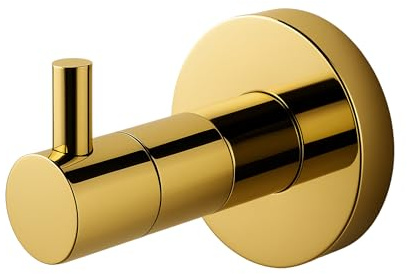 Balneo Wandhaken QUBE Modell 1 20x35x24 mm, Spiegelgold | AISI-304-Edelstahl; korrosionsbeständig; verdeckte Schraubmontage; für Handtücher, Bademäntel und Küchenutensilien
