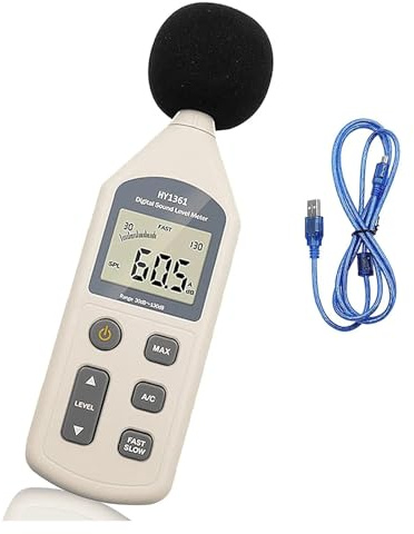 Décibelmètre numérique sonomètre 30-130dB testeur de mesure du bruit décibel, valeur maximale verrouillée, compteur acoustique LCD