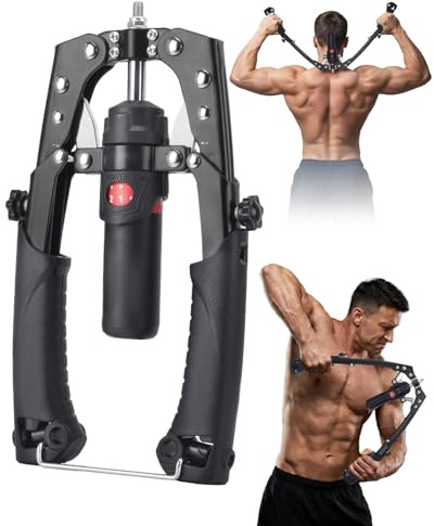 Abahub 2 in 1 con Resistenza Arm Trainer,Attrezzo per Pettorali Idraulico 10-200 kg Regolabile,Attrezzo per Pettorali Uomo,Arm blaster,Allenamento Addominale,Allenamento Casa/Ufficio/Viaggio
