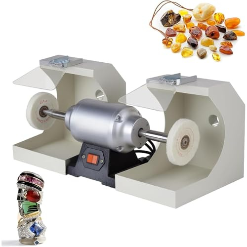 Lucidatrice per attrezzature odontoiatriche da laboratorio da 550 W, smerigliatrice da banco, 3000 giri/min, con 2 ruote in tessuto, deflettori in vetro, per la creazione di gioielli, la lavorazione d