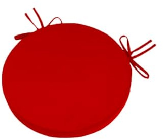 Outdoor-Bistrostuhl-Kissen-Set, 2 Stück, 5 cm dick, wasserdicht, rund, mit Bändern, Terrassenmöbel-Kissen (Rot, 40 cm Durchmesser)