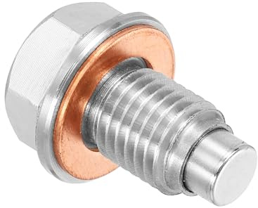 QUARKZMAN Perno Magnético De Drenaje De Aceite M12x1.5 Longitud 28mm Perno Magnético De Acero Inoxidable Cárter De Aceite Con Arandela De Cobre Universal Antifugas RepuestoAutos