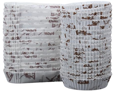 MUELODSIC 200 Capacillos para Hornear Cupcakes y Muffins Grandes de Papel Resistente al Calor, 100 Unidades Redondas y 100 Unidades en Forma de Barco, Ideales para Repostería, Fiestas