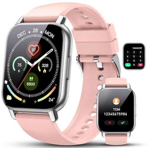 Cillso Smart Watch for Men Women, 1.85 Fitness Watch with Bluetooth 5.3 Call, Smartwatch with Heart Rate/Sleep Monitor, 110+ Sports Modes, IP68 Waterproof Activity Tracker for Android iOS, Pink
