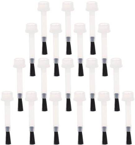 NIYANGLE Pinceles para Esmalte de Uñas de Nylon Negro 9mm 20 Piezas para Decoración de Uñas DIY Profesional